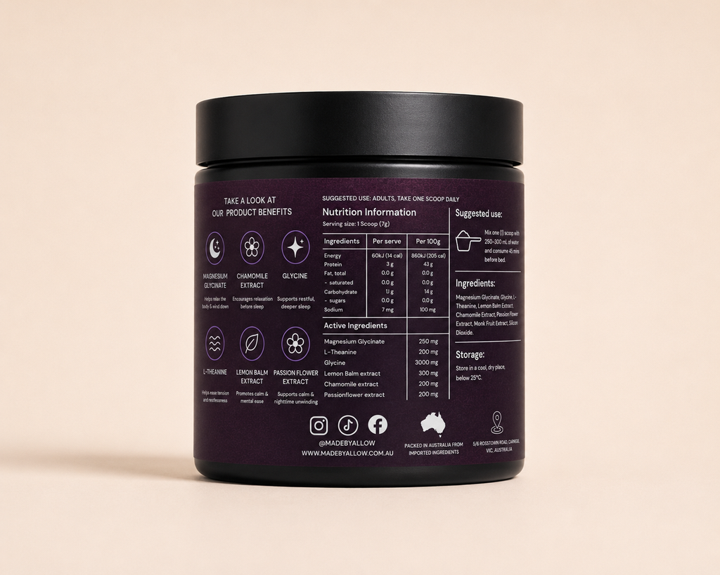 Allow sleep back label tub